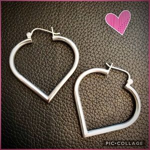 Sterling Silver Heart-shaped Earrings